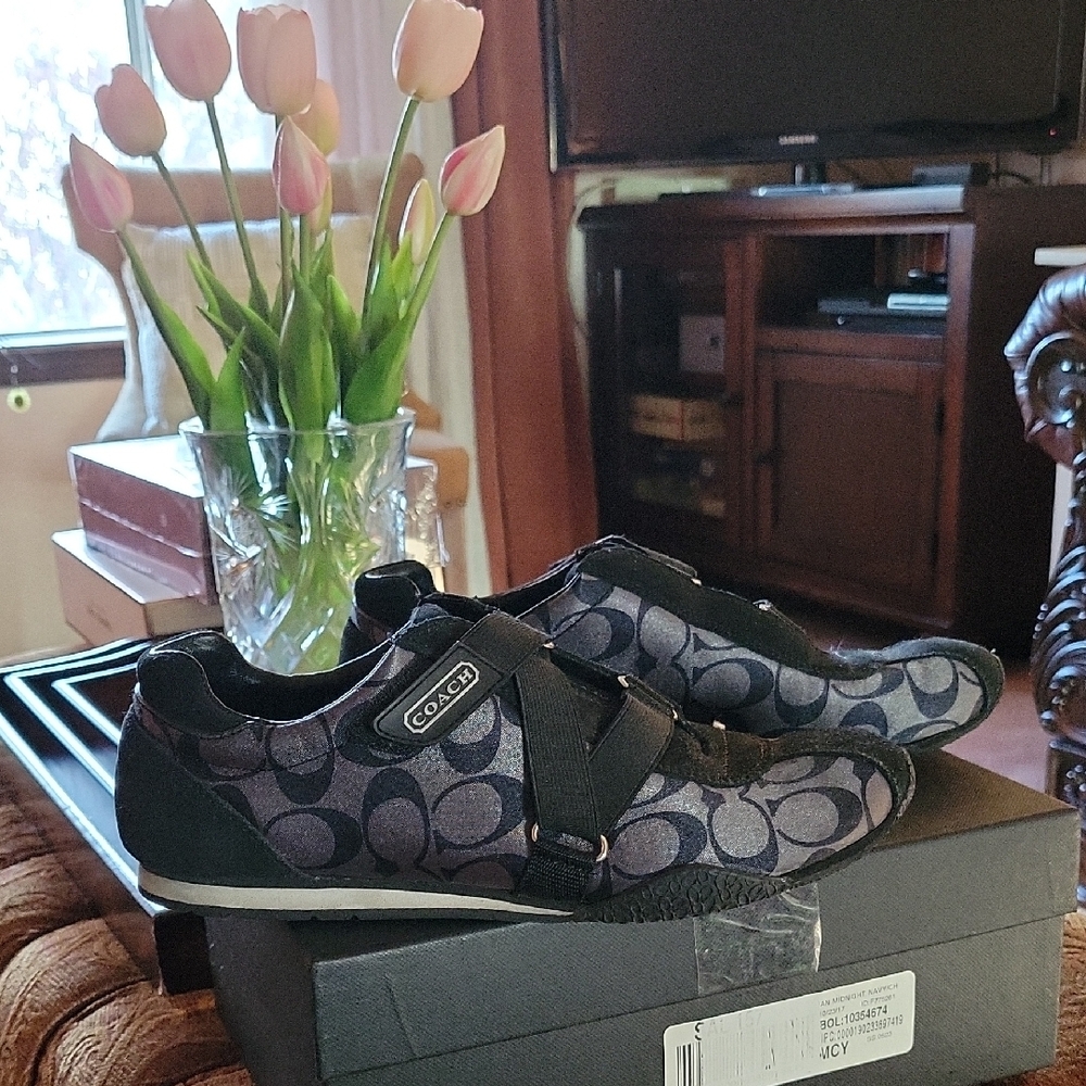 Coach Men's Black and Gray Shoes